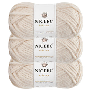 NICEEC 3 Skeins Colorful Acrylic Yarn Soft Quality Yarn Bulky Weight Yarn Multicolored Yarn for Crochet Knit -Total Length 3×120 yds/3×5.3oz