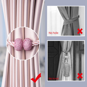 Diamond-Studded Magnetic Curtain Tiebacks Bling Crystal Decorative Drape Tie Backs