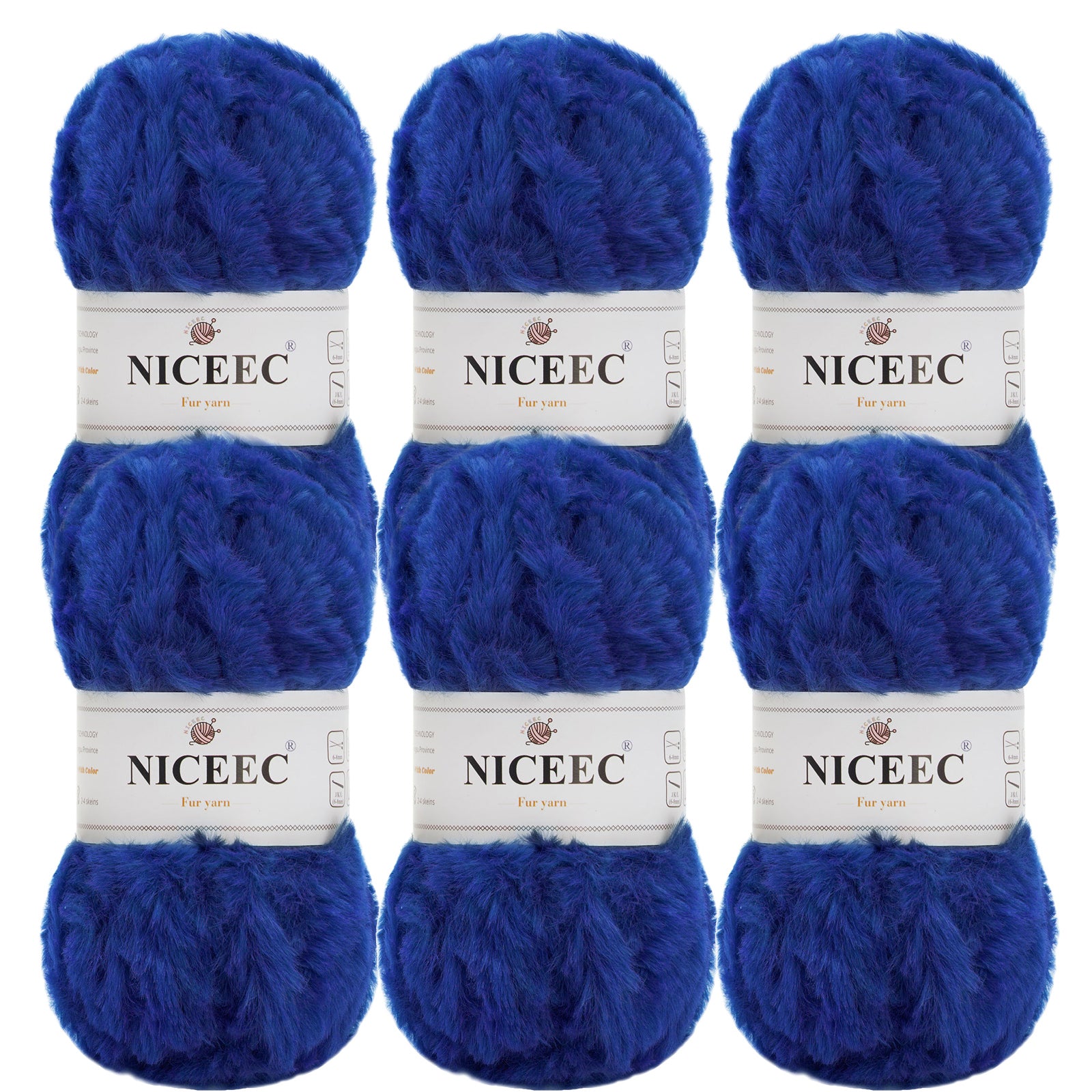 NICEEC 2 Skeins Super Soft Fur Yarn Chunky Fluffy Faux Fur Yarn Eyelash Yarn for Crochet Knit -Total Length 2×32m(2×35yds,50g×2)