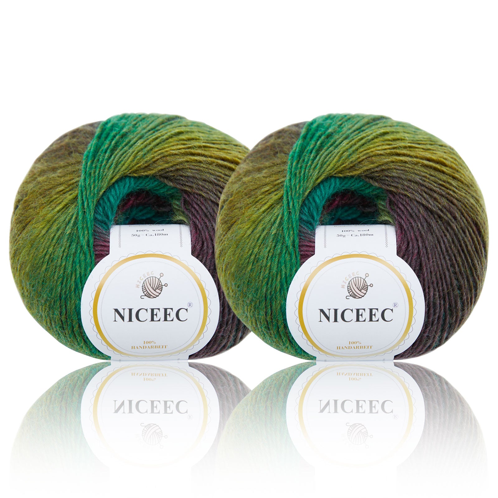 Rainbow Soft Yarn 100% Wool Gradient Multi Color Yarn for Crocheting Knit