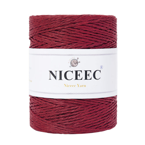 NICEEC 1 Skein Paper Yarn for Crocheting -Easy Croceht, Raffia Yarn for Sun Hat & DIY Home Decor - 5.3oz/262yds