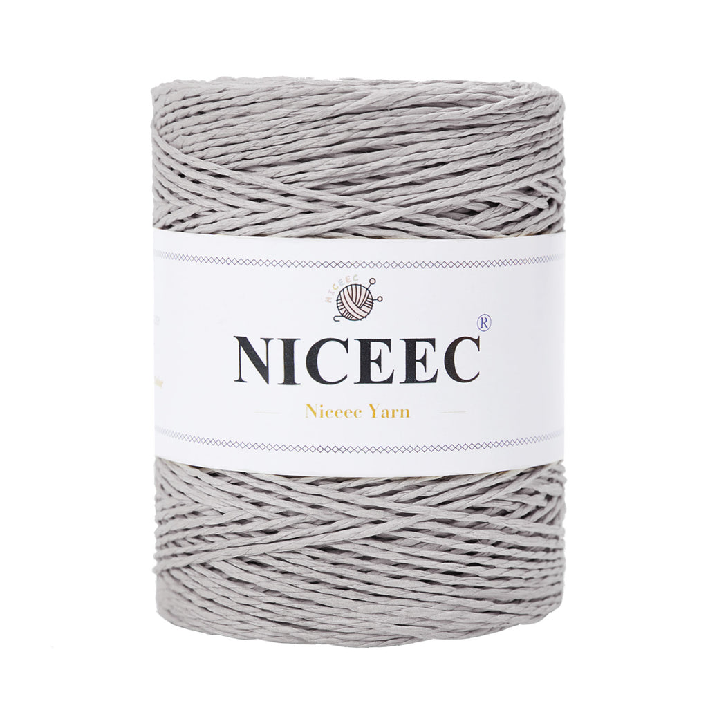 NICEEC 1 Skein Paper Yarn for Crocheting -Easy Croceht, Raffia Yarn for Sun Hat & DIY Home Decor - 5.3oz/262yds