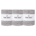 NICEEC - Hilo de papel de 3 madejas, fácil de tejer, para crochet, para sombreros de verano, kraft, para decoración del hogar (5.3 oz × 3/262 yds × 3) - Café 