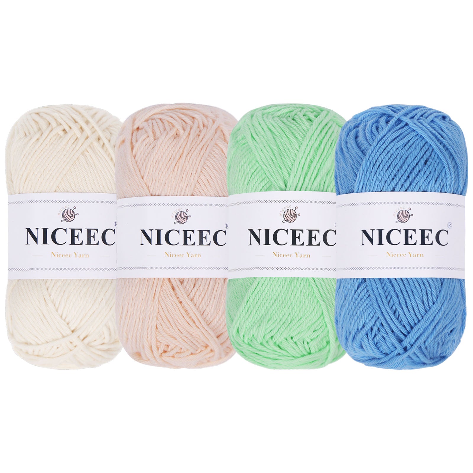 NICEEC Soft Baby Cotton Yarn, DK Weight, DIY Craft Blanket Yarn for Crochet & Knitting