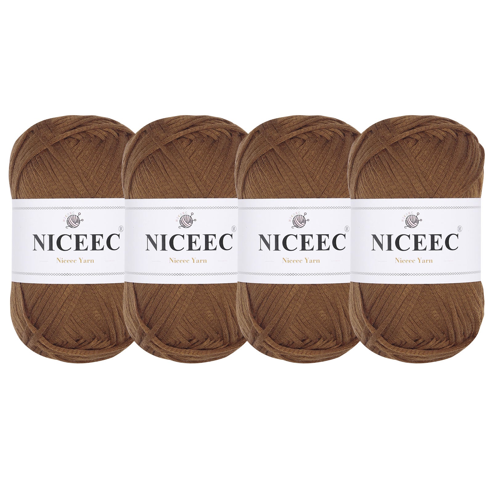 NICEEC 4 Skeins Soft Tube Yarn, 100% Acrylic, Easy Crochet & Knitting, Beginner Friendly, DIY Craft Yarn