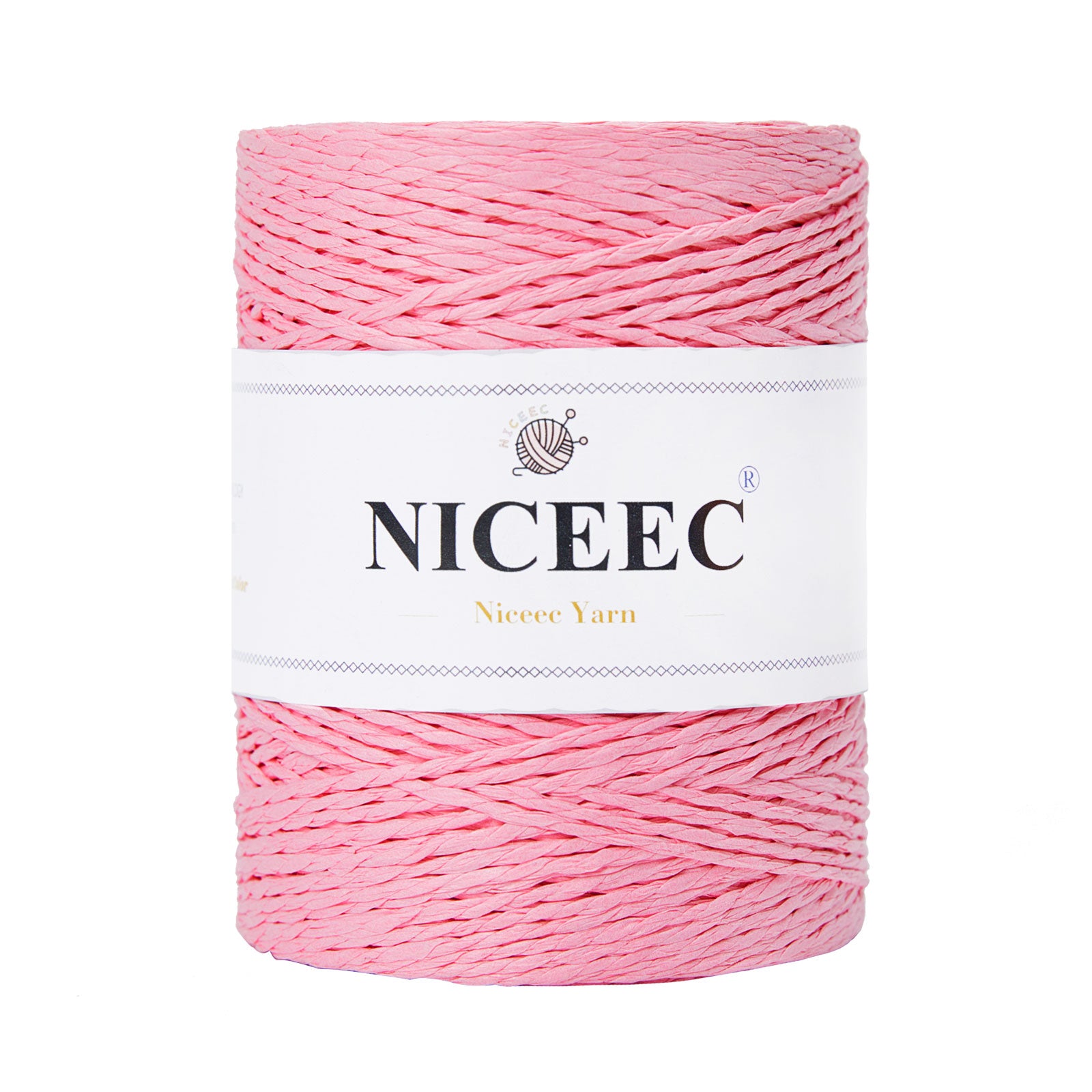 NICEEC 1 Skein Paper Yarn for Crocheting -Easy Croceht, Raffia Yarn for Sun Hat & DIY Home Decor - 5.3oz/262yds