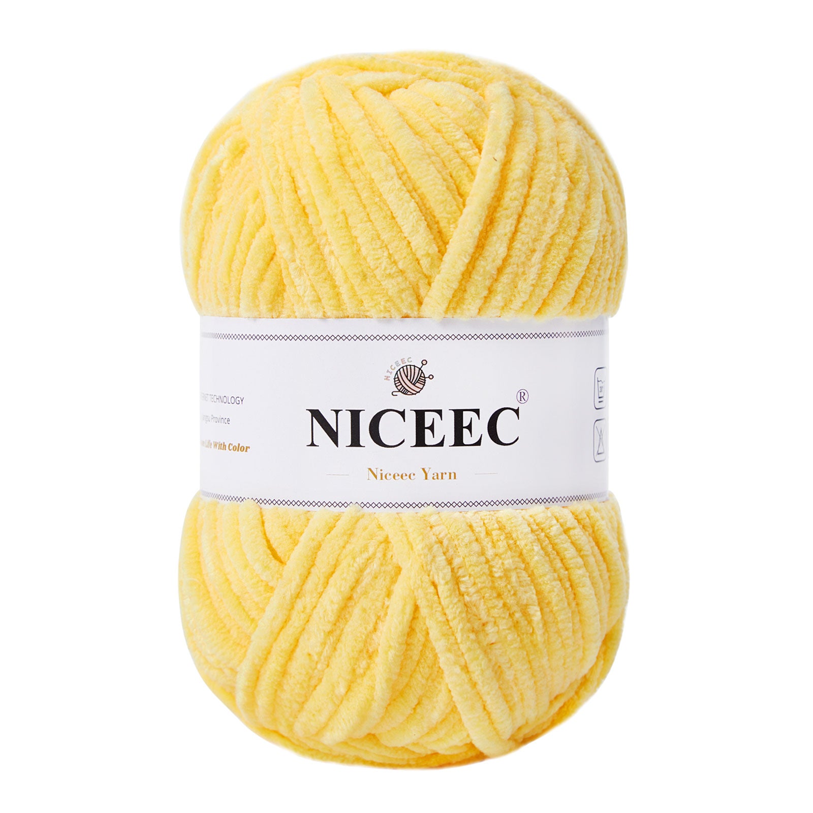 NICEEC Chenille Yarn Light Worsted Weight Yarns for Knitting Fancy Yarn for Crochet Weaving DIY Craft Total Length 110m (120yds, 100g)