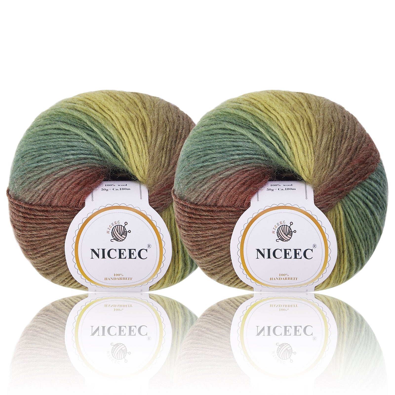 Rainbow Soft Yarn 100% Wool Gradient Multi Color Yarn for Crocheting Knit