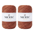 NICEEC - 2 madejas de hilo de cinta suave para crochet, papel artesanal, rafia fácil de crochet, cinta para manualidades y envoltura de regalos, longitud total: 1.76 oz × 2/109 yds × 2 - Morado rosado 