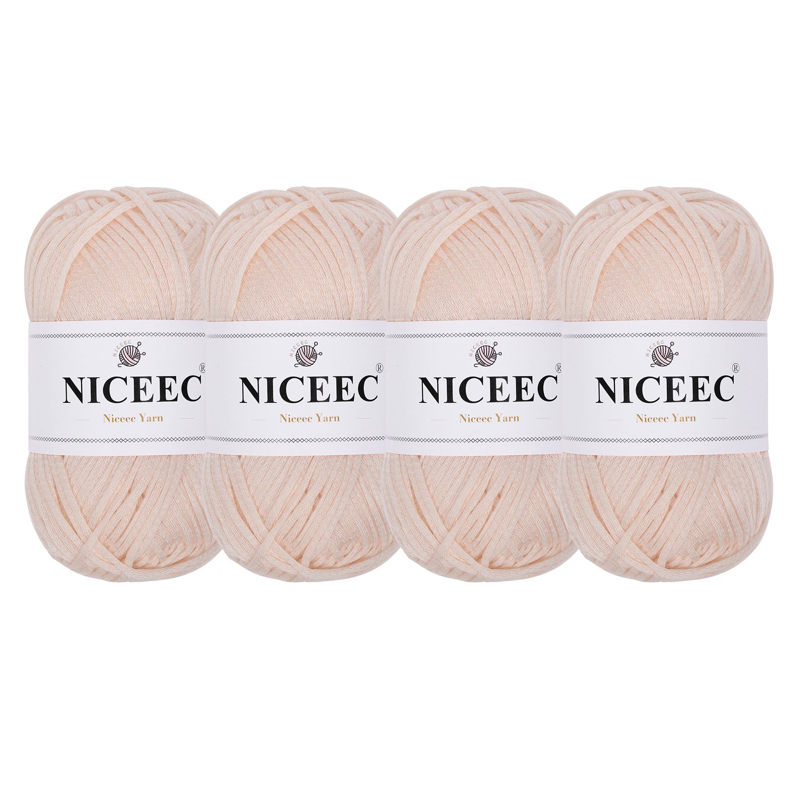 NICEEC 4 Skeins Soft Tube Yarn, 100% Acrylic, Easy Crochet & Knitting, Beginner Friendly, DIY Craft Yarn