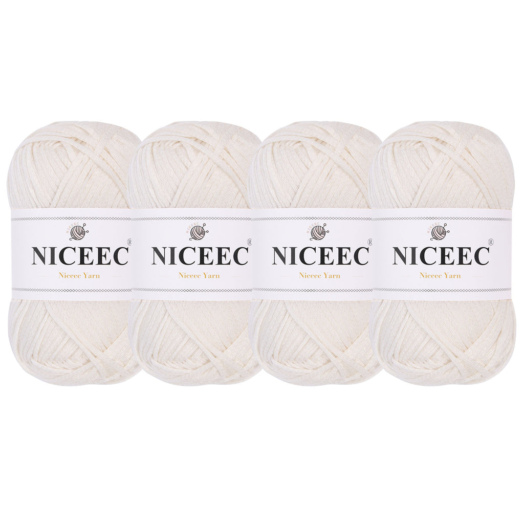 NICEEC 4 Skeins Soft Tube Yarn, 100% Acrylic, Easy Crochet & Knitting, Beginner Friendly, DIY Craft Yarn