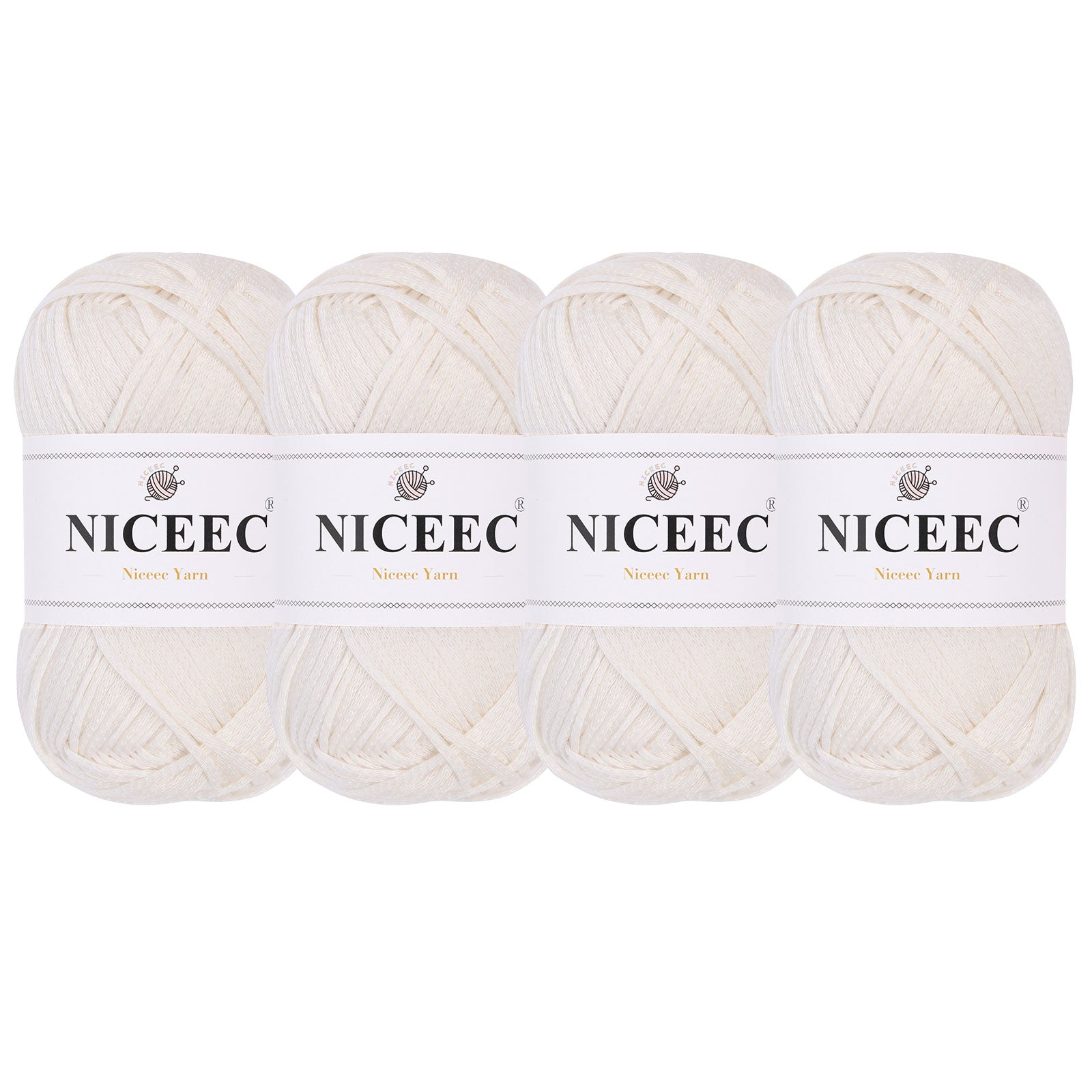 NICEEC 4 Skeins Soft Tube Yarn, 100% Acrylic, Easy Crochet & Knitting, Beginner Friendly, DIY Craft Yarn