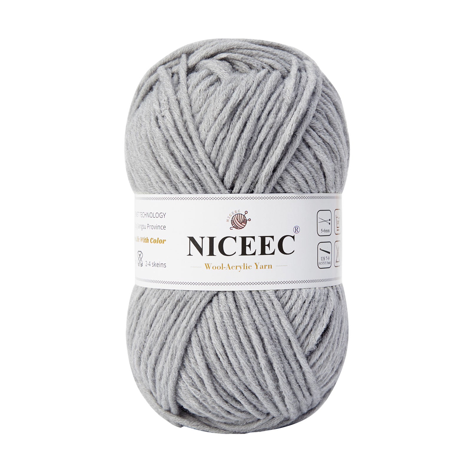NICEEC 1 Skein Soft Wool-Acrylic Yarn for Knitting Worsted Weight Yarn Quality Yarn for DIY Craft Wool Blend Yarn for Crochet Blanket Yarn(3.53oz,153yds)