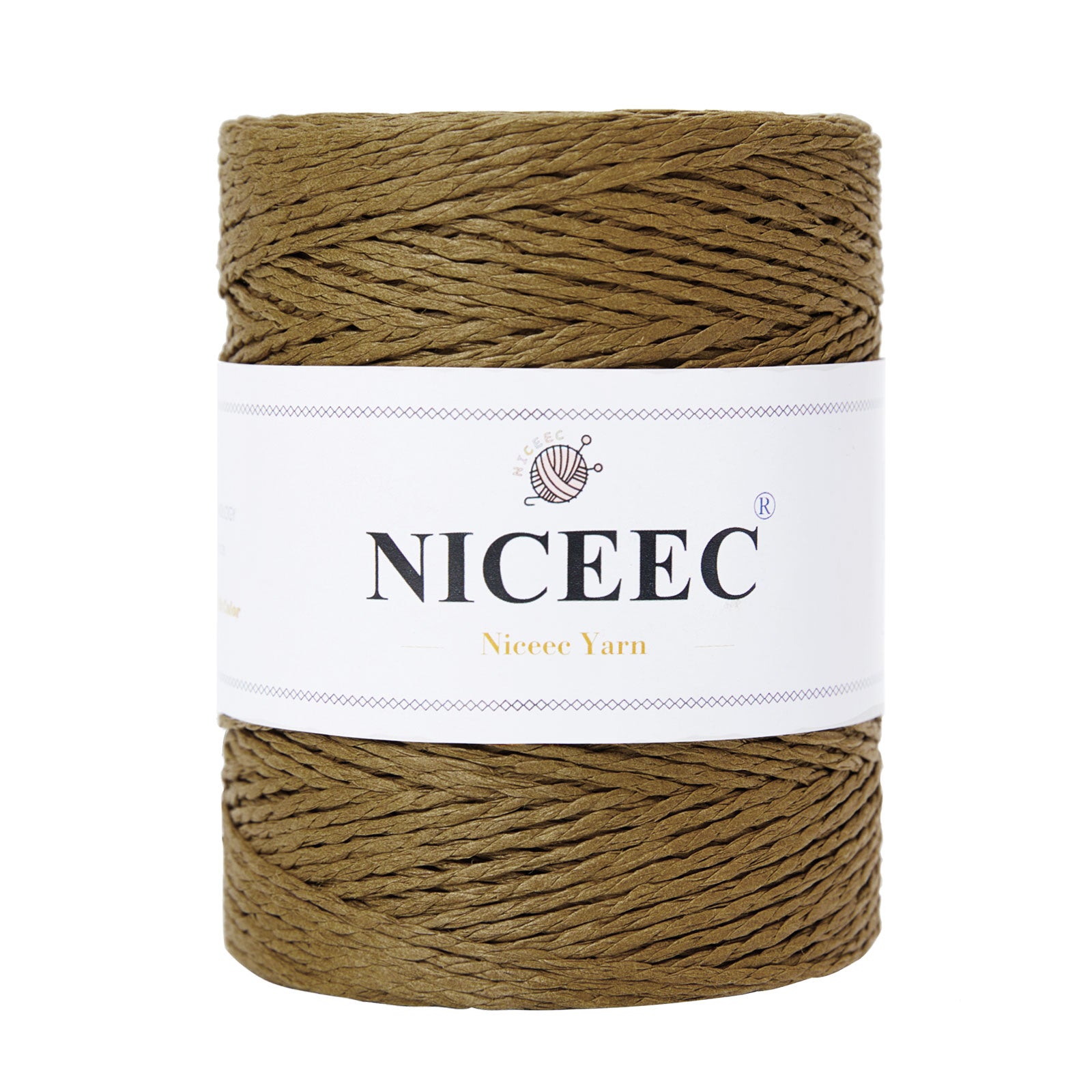 NICEEC 1 Skein Paper Yarn for Crocheting -Easy Croceht, Raffia Yarn for Sun Hat & DIY Home Decor - 5.3oz/262yds