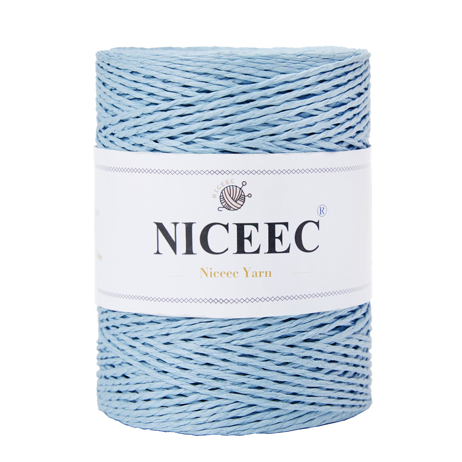 NICEEC 1 Skein Paper Yarn for Crocheting -Easy Croceht, Raffia Yarn for Sun Hat & DIY Home Decor - 5.3oz/262yds