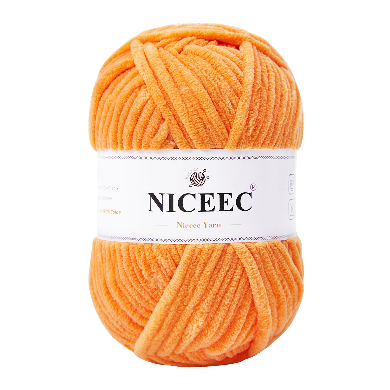 NICEEC Chenille Yarn Light Worsted Weight Yarns for Knitting Fancy Yarn for Crochet Weaving DIY Craft Total Length 110m (120yds, 100g)
