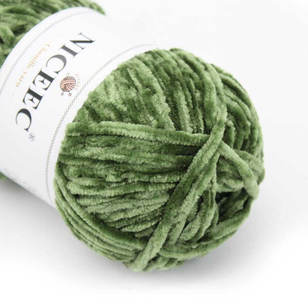 NICEEC 3 Skeins Soft Chenille Yarn Blanket Yarn for Knitting Fancy Yarn for Crochet Weaving DIY Craft