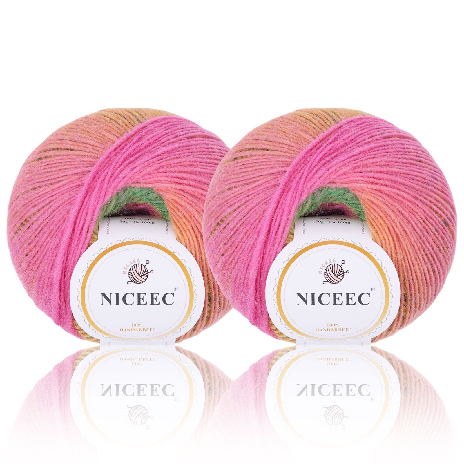 Rainbow Soft Yarn 100% Wool Gradient Multi Color Yarn for Crocheting Knit