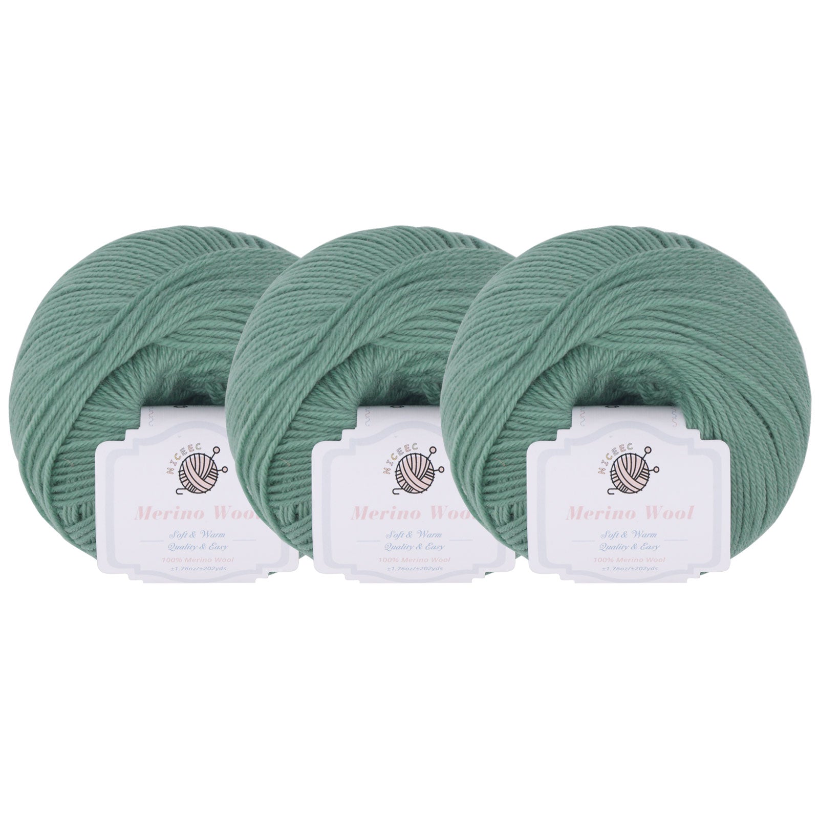 NICEEC 4 Skeins Soft Merino Wool Yarn - Soft & Warm, Finger Weight, Woolen Yarn for Crochet & Knitting