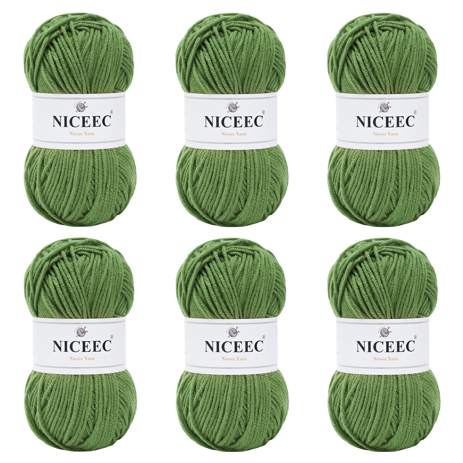 NICEEC 300g Soft Assorted Colors Yarn - Sport Weight,100% Acrylic, 4 Ply, Bonbons Yarn for Crochet & Knit, DIY Project Starter Kit for Kids or Adults(Total 870yds)