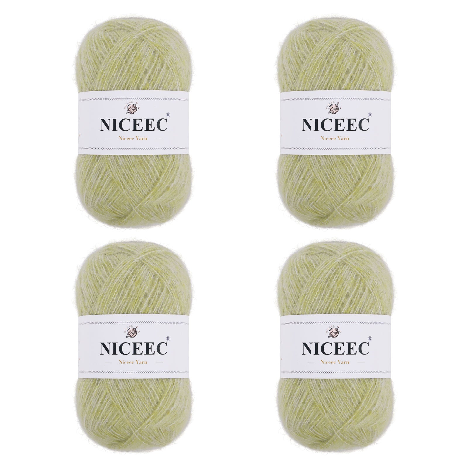 NICEEC 4 Skeins Colorful Pile Yarn, Super Soft & Single Ply, Superfine & Thin Yarn for Crochet & Knitting, 100% Polyester, Total 5.64oz/1247yds