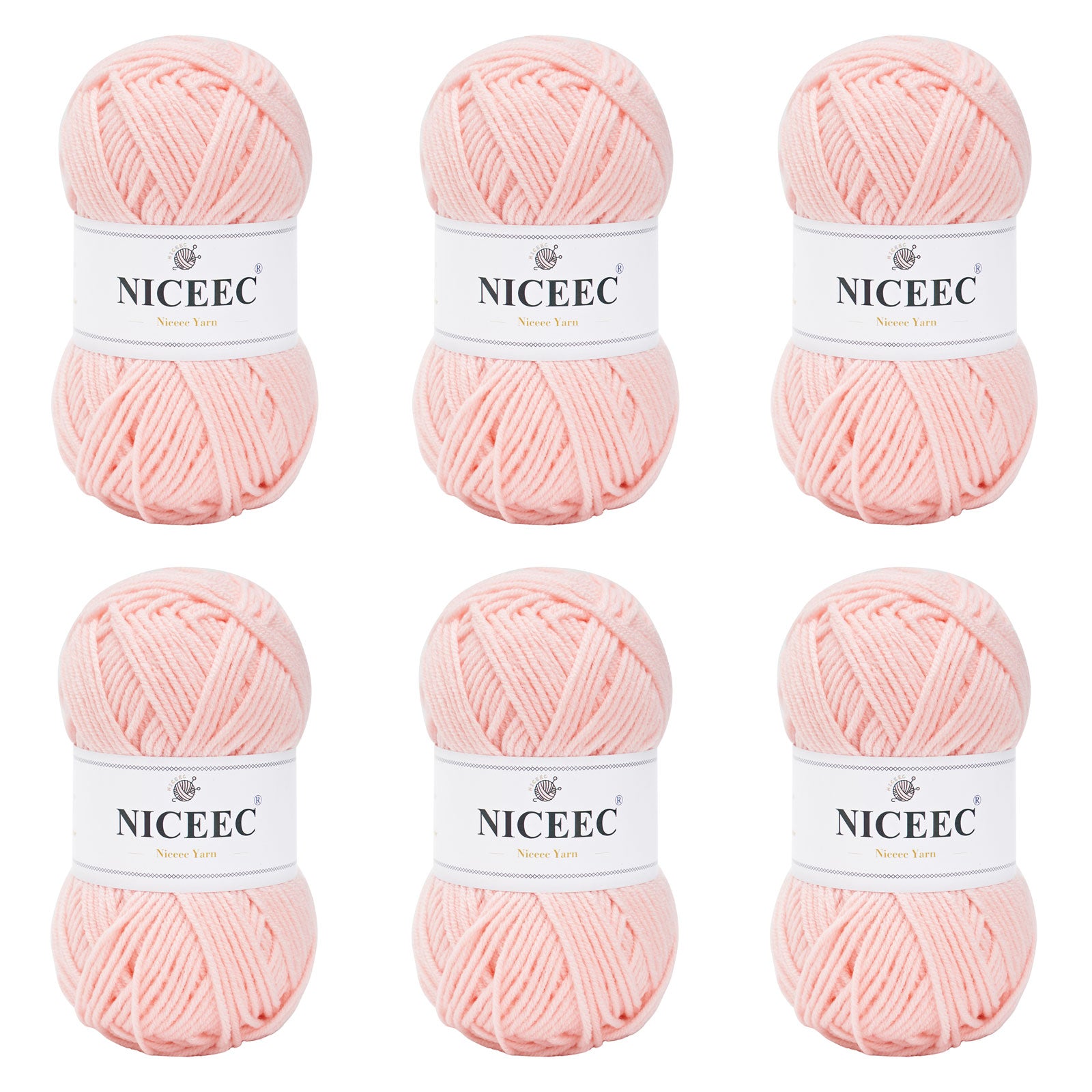 NICEEC 300g Soft Assorted Colors Yarn - Sport Weight,100% Acrylic, 4 Ply, Bonbons Yarn for Crochet & Knit, DIY Project Starter Kit for Kids or Adults(Total 870yds)