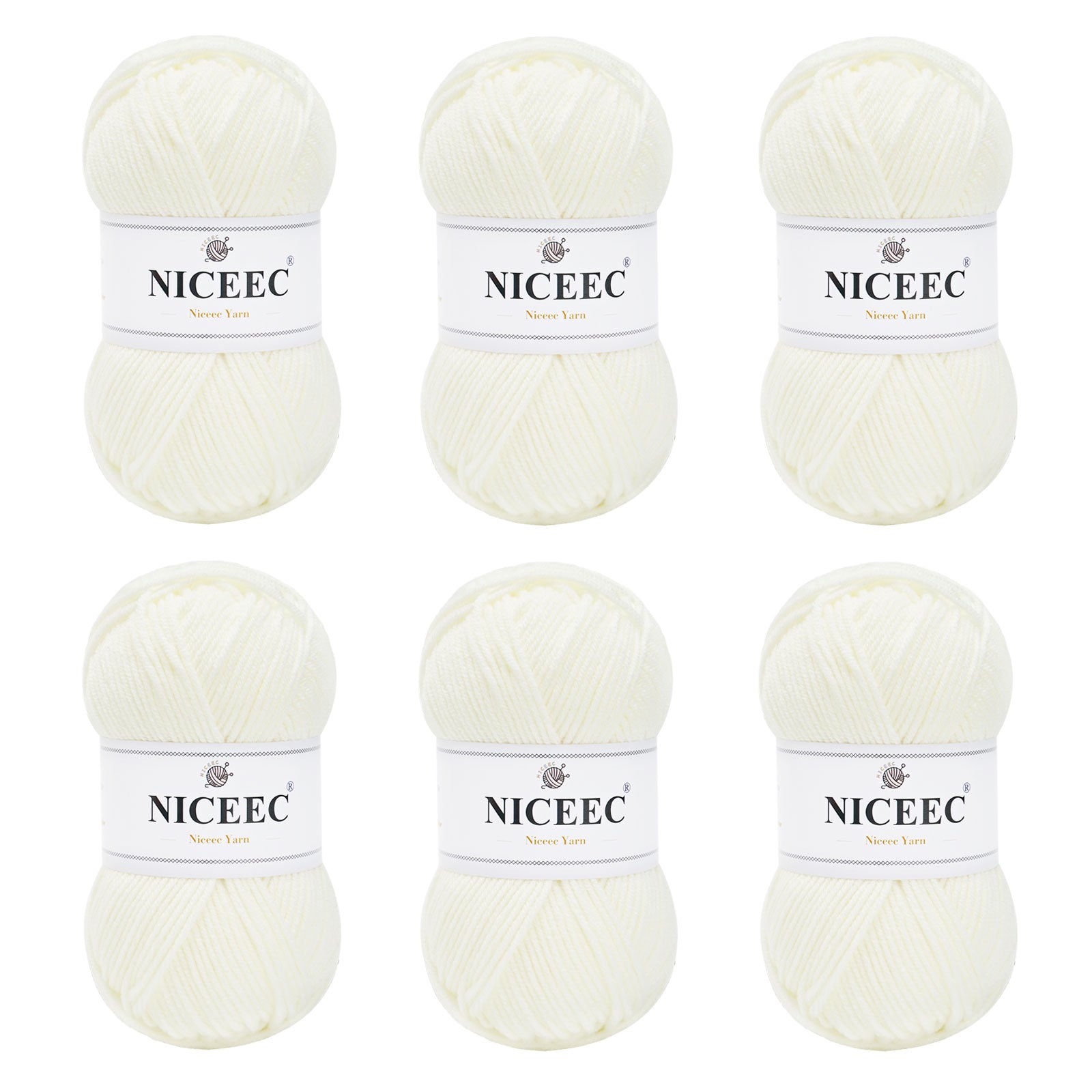 NICEEC 300g Soft Assorted Colors Yarn - Sport Weight,100% Acrylic, 4 Ply, Bonbons Yarn for Crochet & Knit, DIY Project Starter Kit for Kids or Adults(Total 870yds)