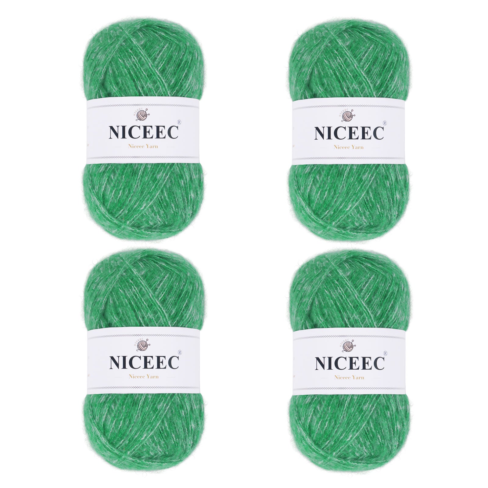 NICEEC 4 Skeins Colorful Pile Yarn, Super Soft & Single Ply, Superfine & Thin Yarn for Crochet & Knitting, 100% Polyester, Total 5.64oz/1247yds