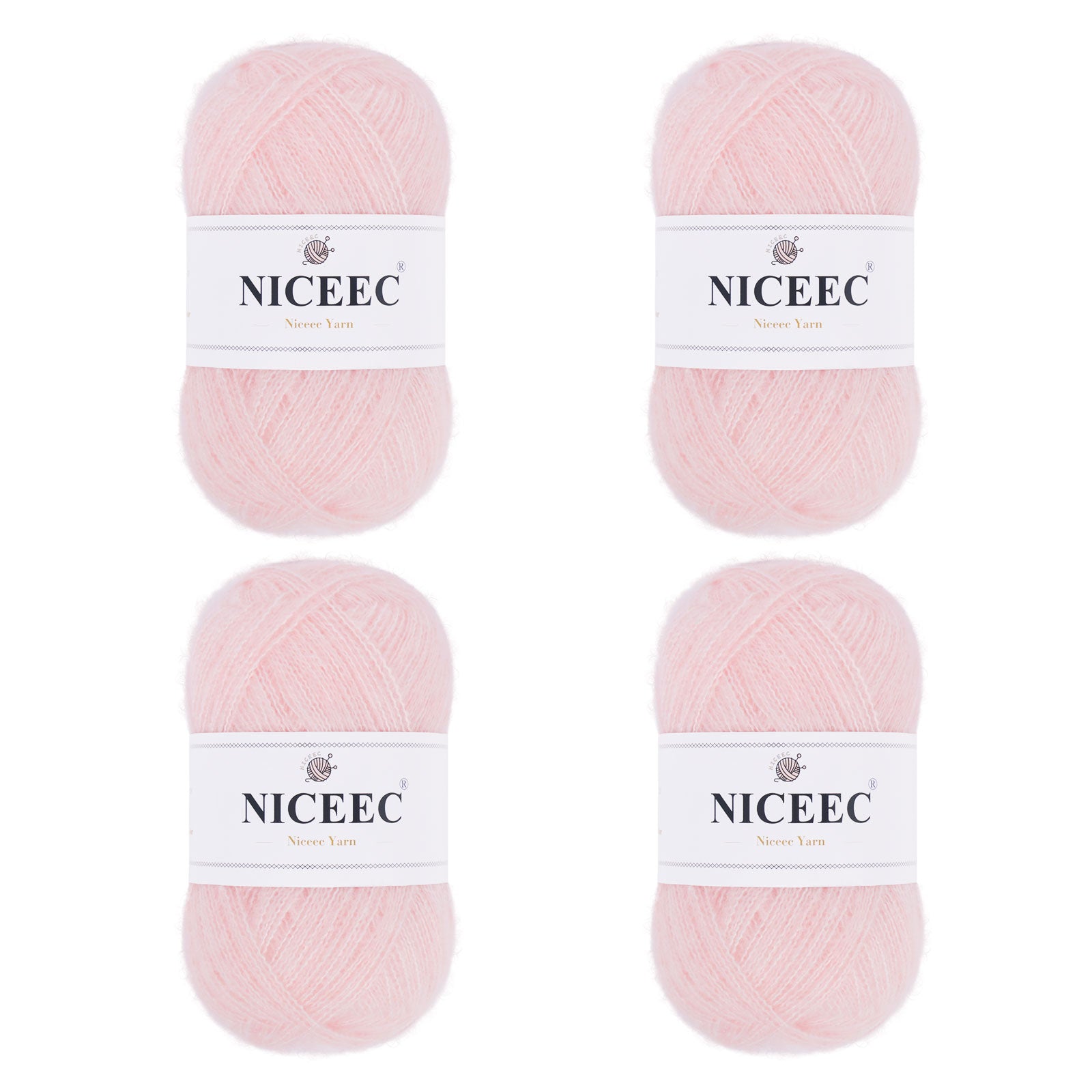 NICEEC 4 Skeins Colorful Pile Yarn, Super Soft & Single Ply, Superfine & Thin Yarn for Crochet & Knitting, 100% Polyester, Total 5.64oz/1247yds
