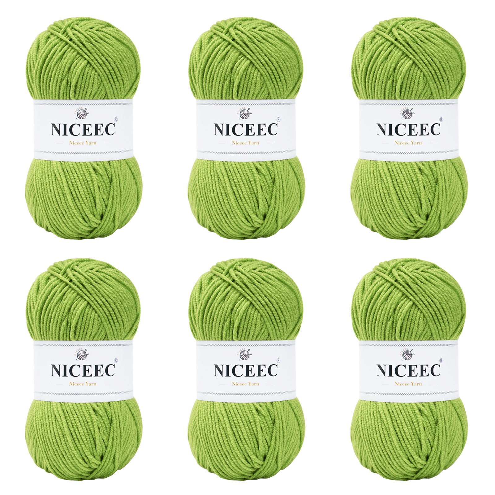 NICEEC 300g Soft Assorted Colors Yarn - Sport Weight,100% Acrylic, 4 Ply, Bonbons Yarn for Crochet & Knit, DIY Project Starter Kit for Kids or Adults(Total 870yds)