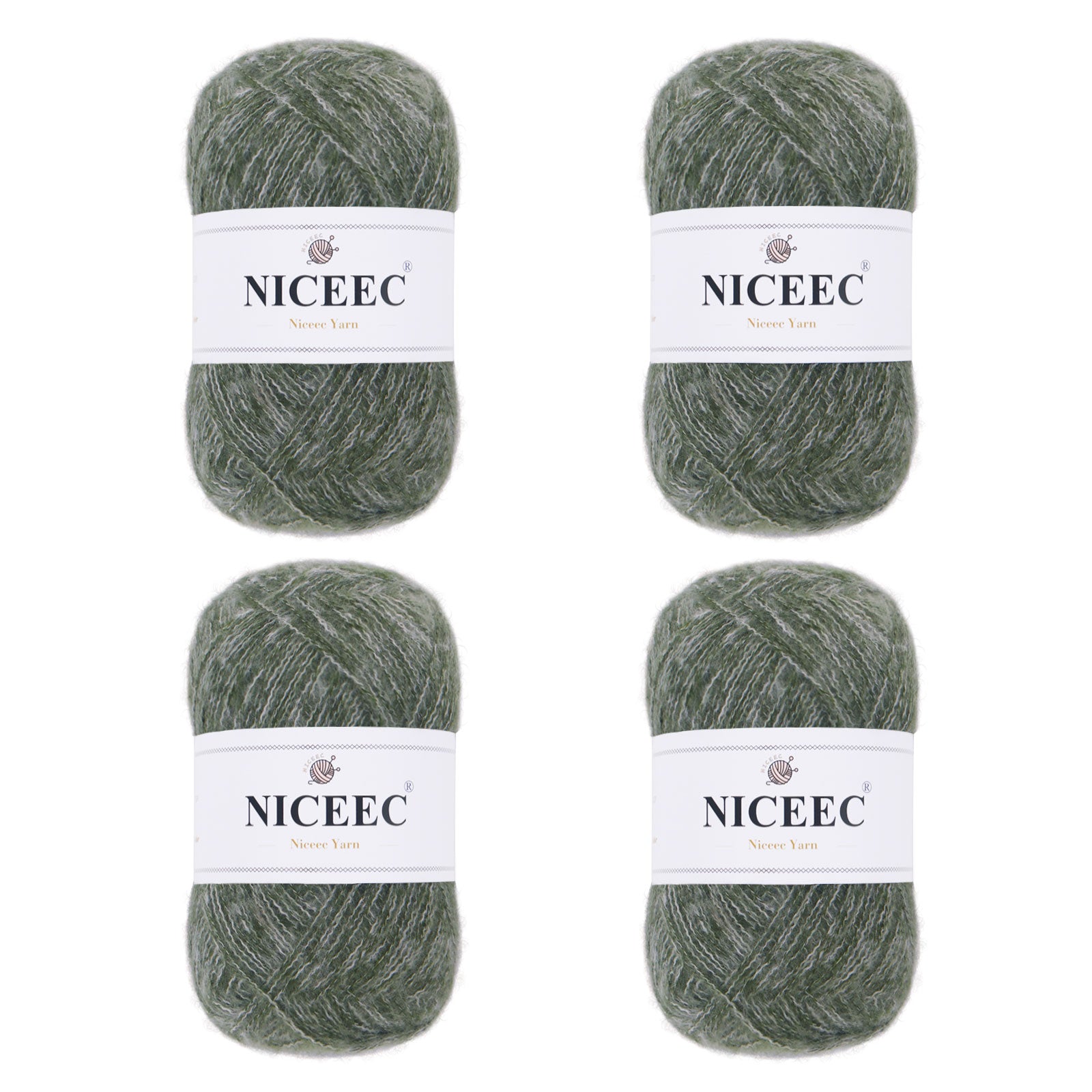 NICEEC 4 Skeins Colorful Pile Yarn, Super Soft & Single Ply, Superfine & Thin Yarn for Crochet & Knitting, 100% Polyester, Total 5.64oz/1247yds