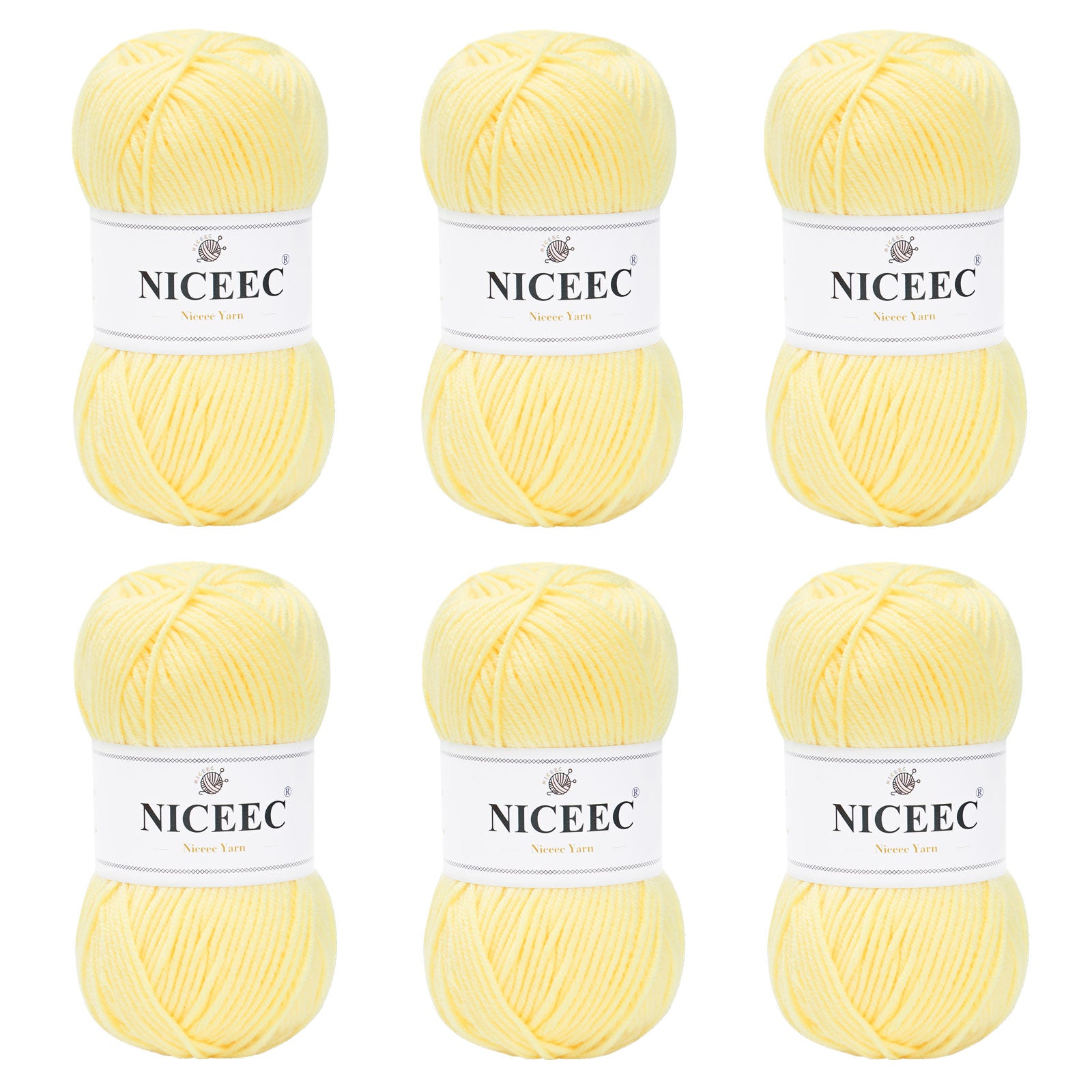 NICEEC 300g Soft Assorted Colors Yarn - Sport Weight,100% Acrylic, 4 Ply, Bonbons Yarn for Crochet & Knit, DIY Project Starter Kit for Kids or Adults(Total 870yds)