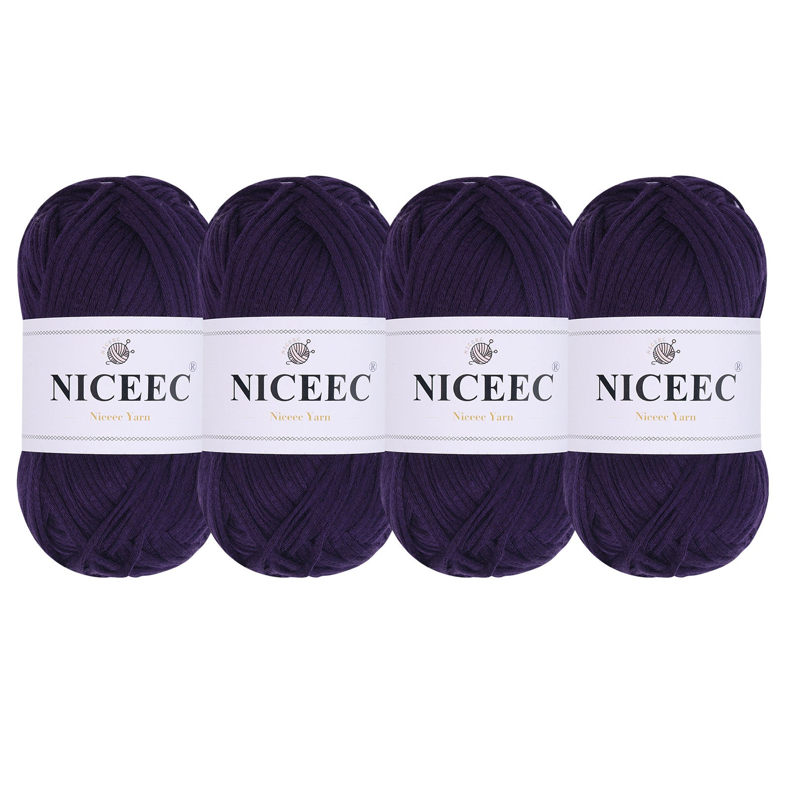 NICEEC 4 Skeins Soft Tube Yarn, 100% Acrylic, Easy Crochet & Knitting, Beginner Friendly, DIY Craft Yarn