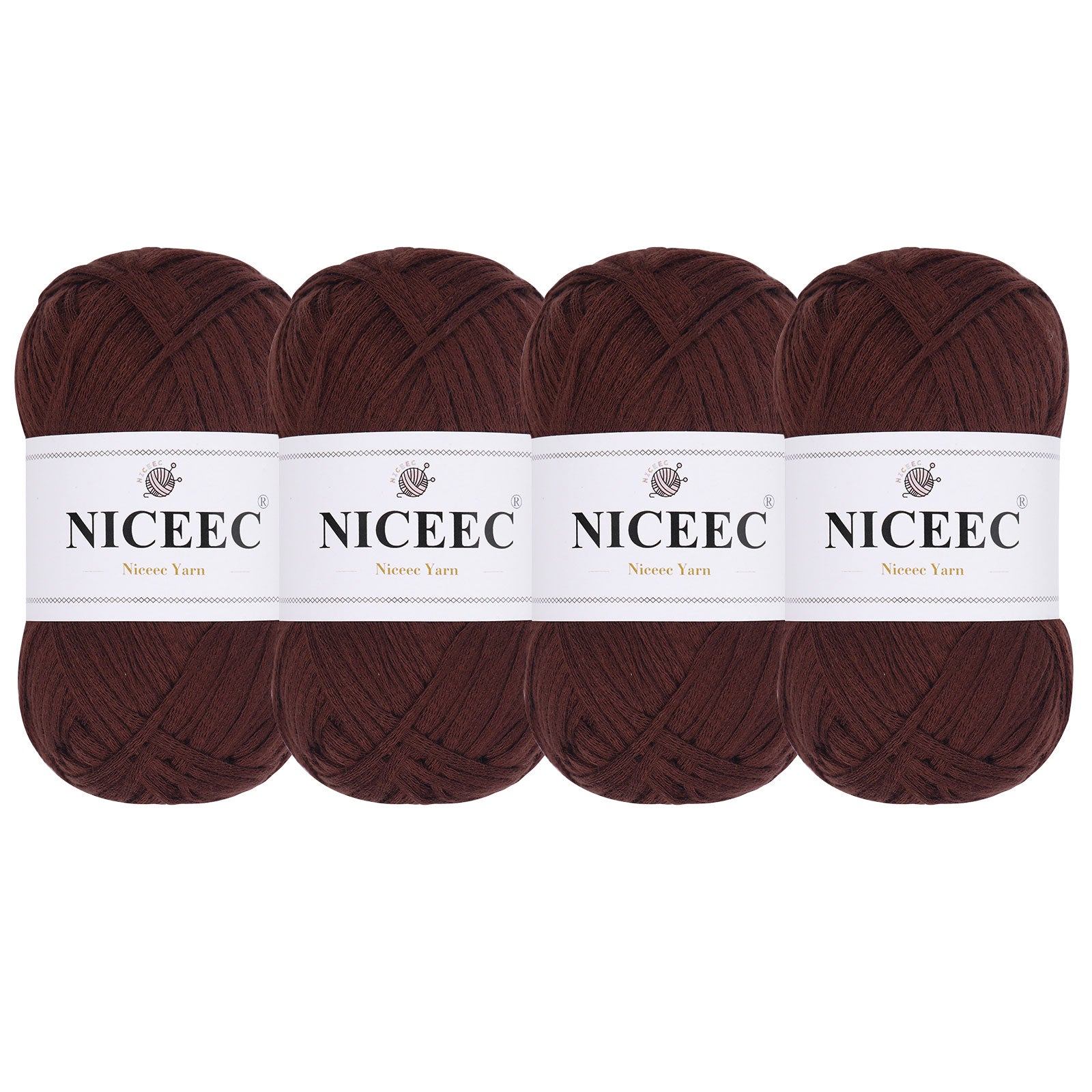 NICEEC 4 Skeins Soft Tube Yarn, 100% Acrylic, Easy Crochet & Knitting, Beginner Friendly, DIY Craft Yarn