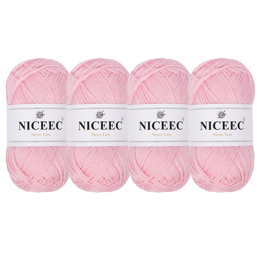 NICEEC 4 Skeins Soft Tube Yarn, 100% Acrylic, Easy Crochet & Knitting, Beginner Friendly, DIY Craft Yarn