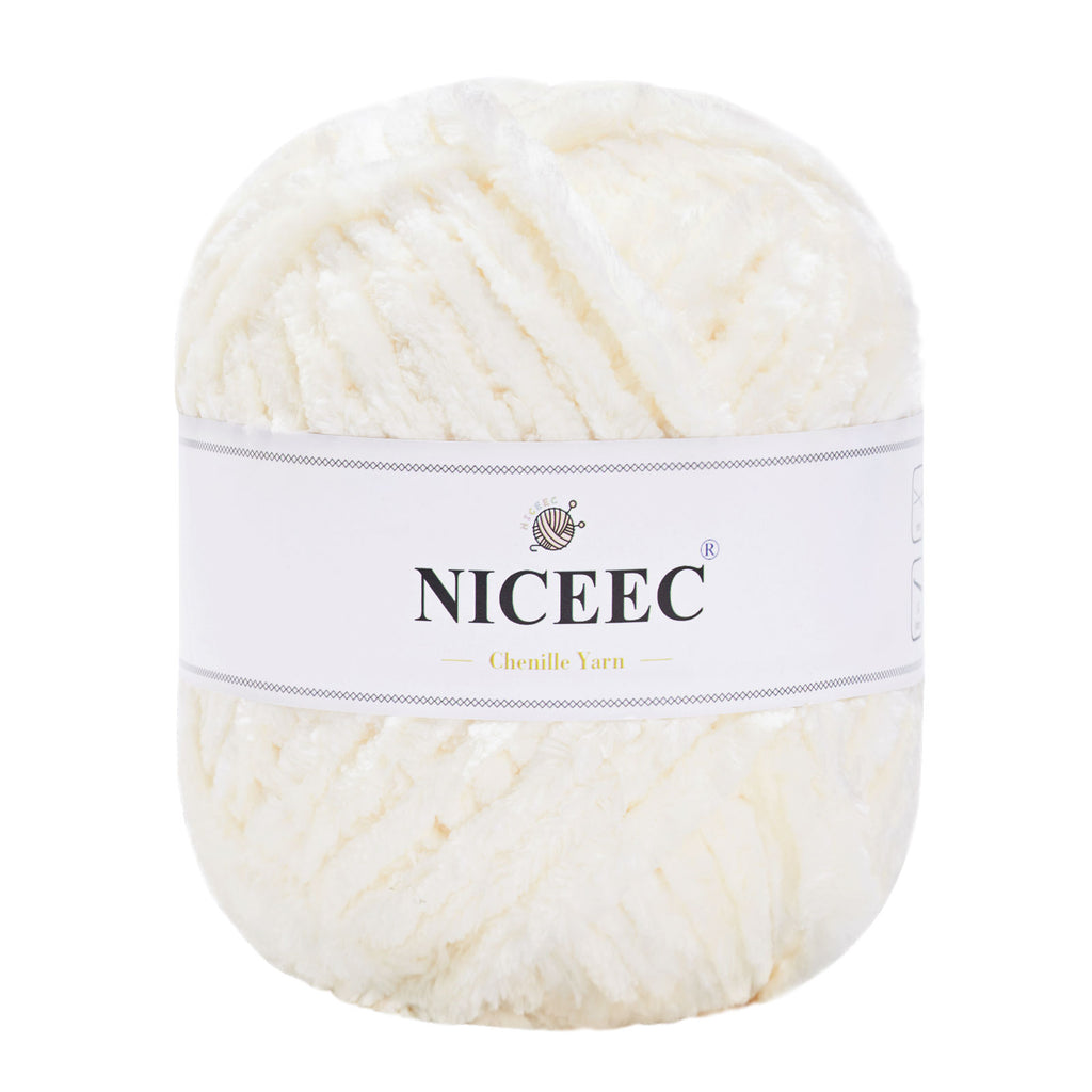 NICEEC 300g Soft Chenille Yarn Blanket Velvet Yarn for Knitting, Crochet, Weaving DIY Craft Total Length 150m (164yds)