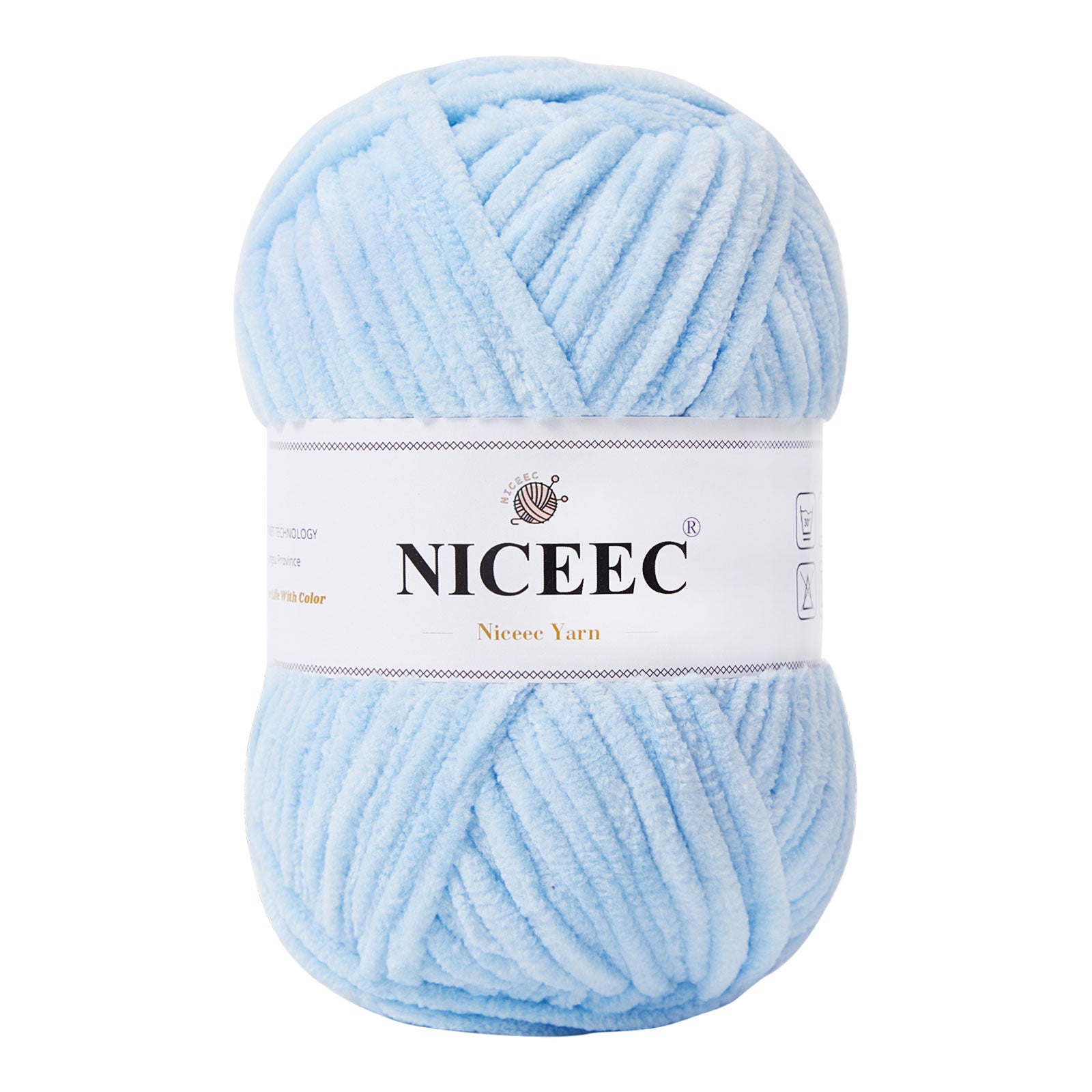 NICEEC Chenille Yarn Light Worsted Weight Yarns for Knitting Fancy Yarn for Crochet Weaving DIY Craft Total Length 110m (120yds, 100g)