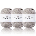 NICEEC 4 Skeins Soft Merino Wool Yarn - Soft & Warm, Finger Weight, Woolen Yarn for Crochet & Knitting