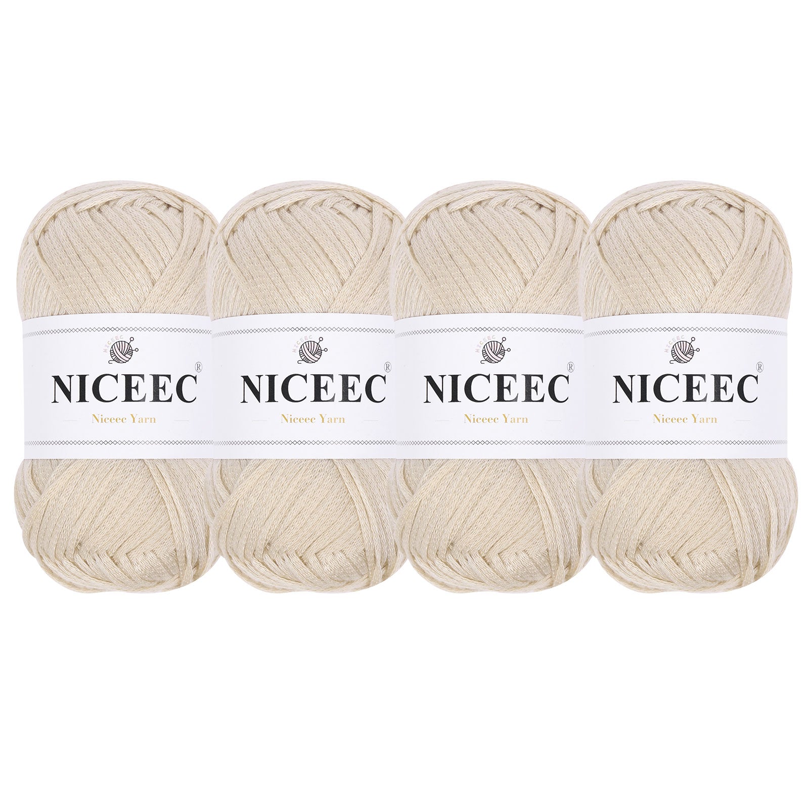 NICEEC 4 Skeins Soft Tube Yarn, 100% Acrylic, Easy Crochet & Knitting, Beginner Friendly, DIY Craft Yarn