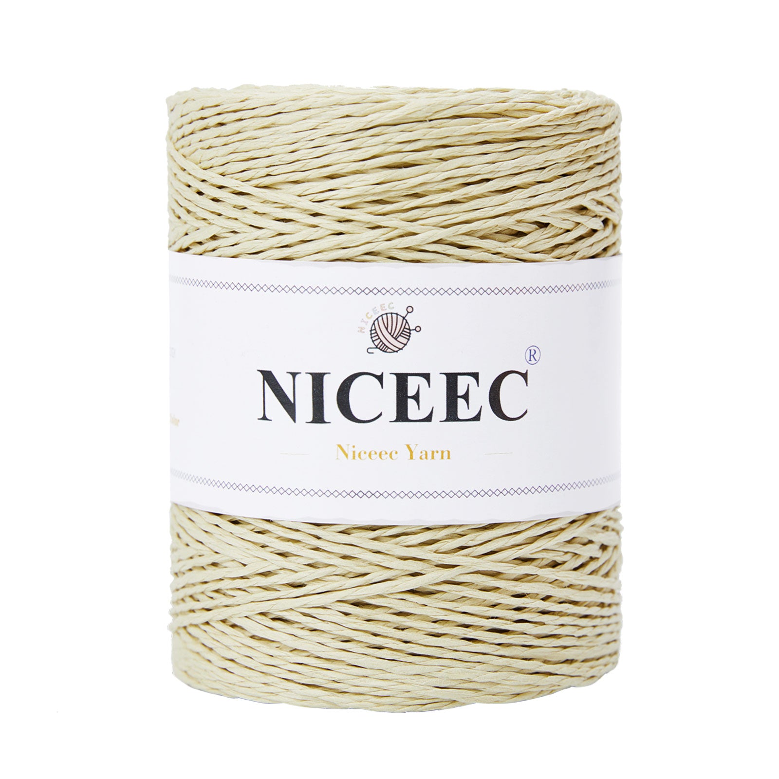NICEEC 1 Skein Paper Yarn for Crocheting -Easy Croceht, Raffia Yarn for Sun Hat & DIY Home Decor - 5.3oz/262yds