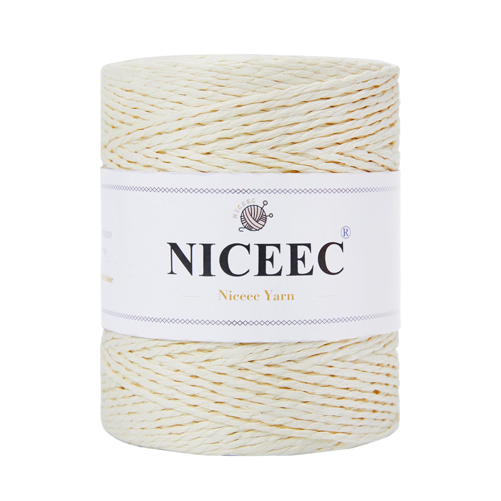NICEEC 1 Skein Paper Yarn for Crocheting -Easy Croceht, Raffia Yarn for Sun Hat & DIY Home Decor - 5.3oz/262yds
