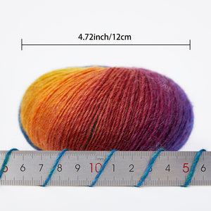 Rainbow Soft Yarn 100% Wool Gradient Multi Color Yarn for Crocheting Knit