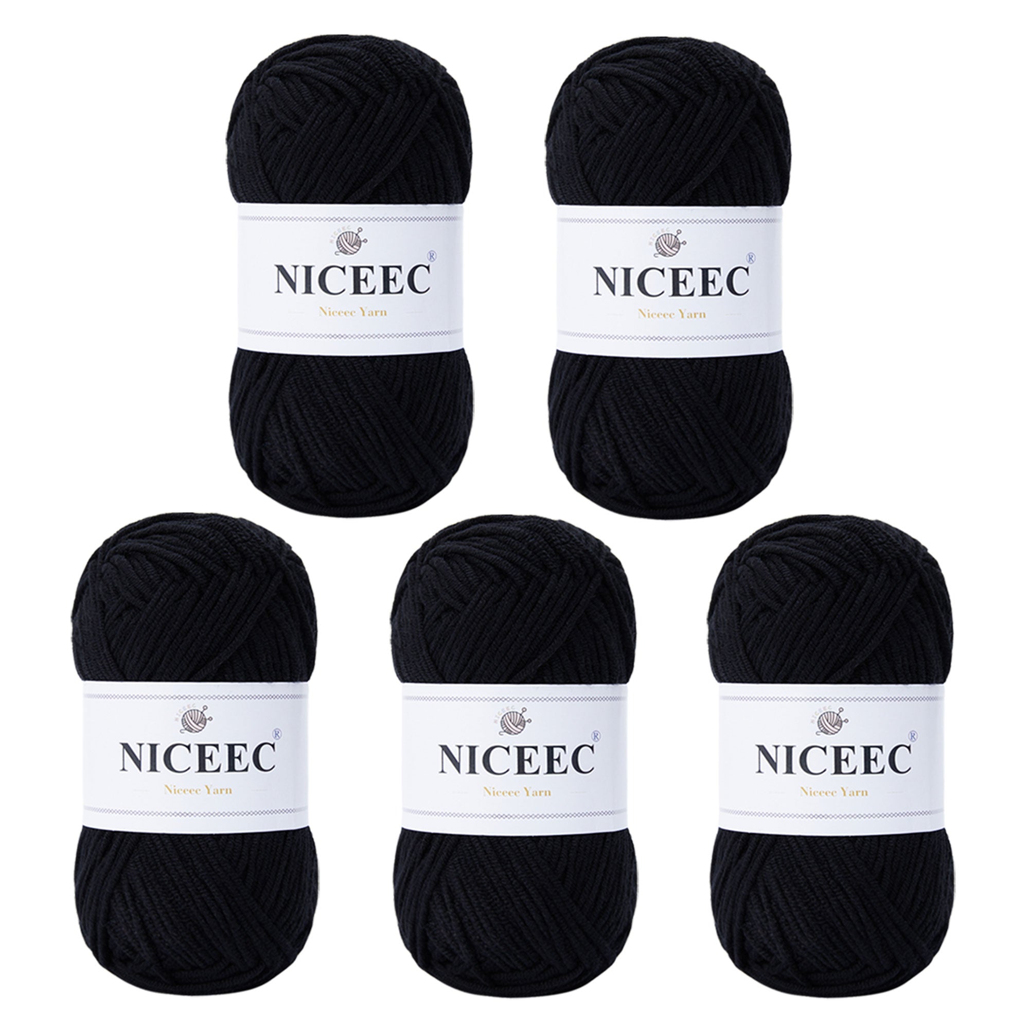 NICEEC 5 Skeins Cotton Blend Yarn Soft Yarn for Crocheting Baby Blanket Yarn for Knitting Easy Use 4 Ply Yarn Multicolored Yarn for DIY Craft