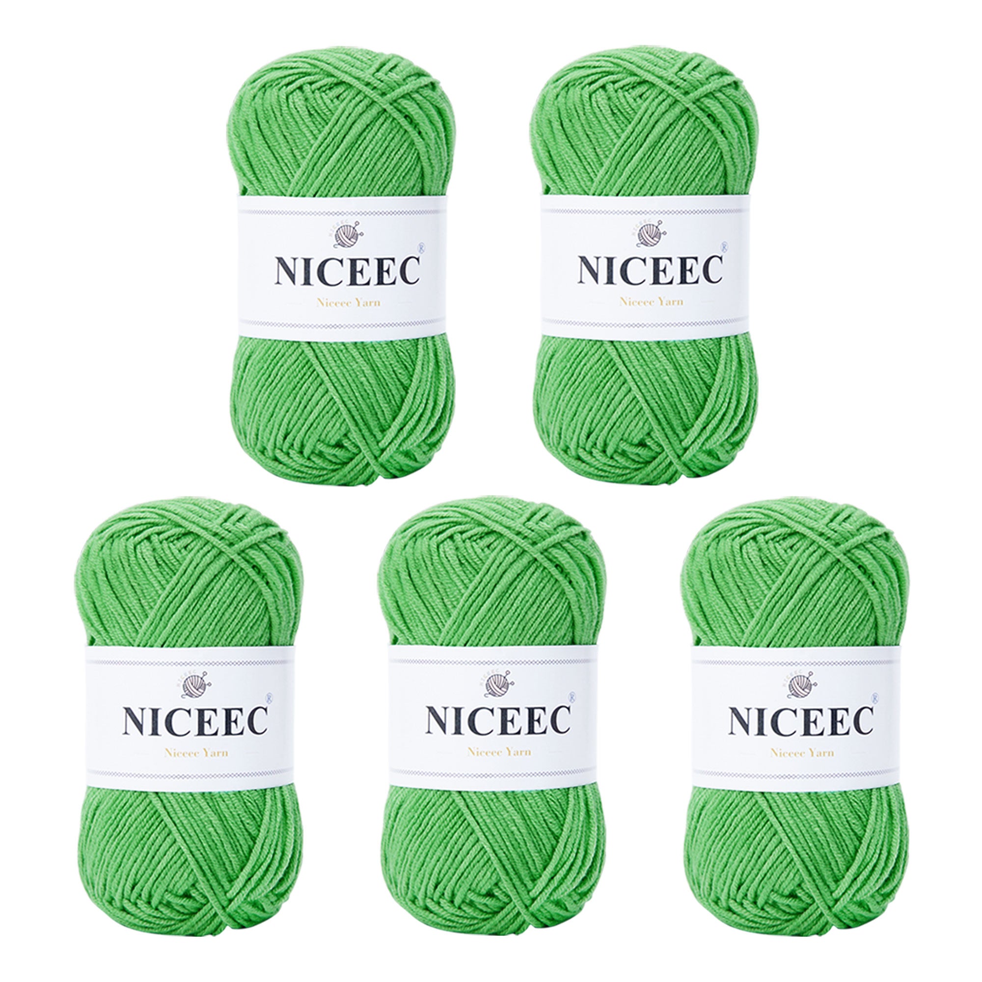 NICEEC 5 Skeins Cotton Blend Yarn Soft Yarn for Crocheting Baby Blanket Yarn for Knitting Easy Use 4 Ply Yarn Multicolored Yarn for DIY Craft