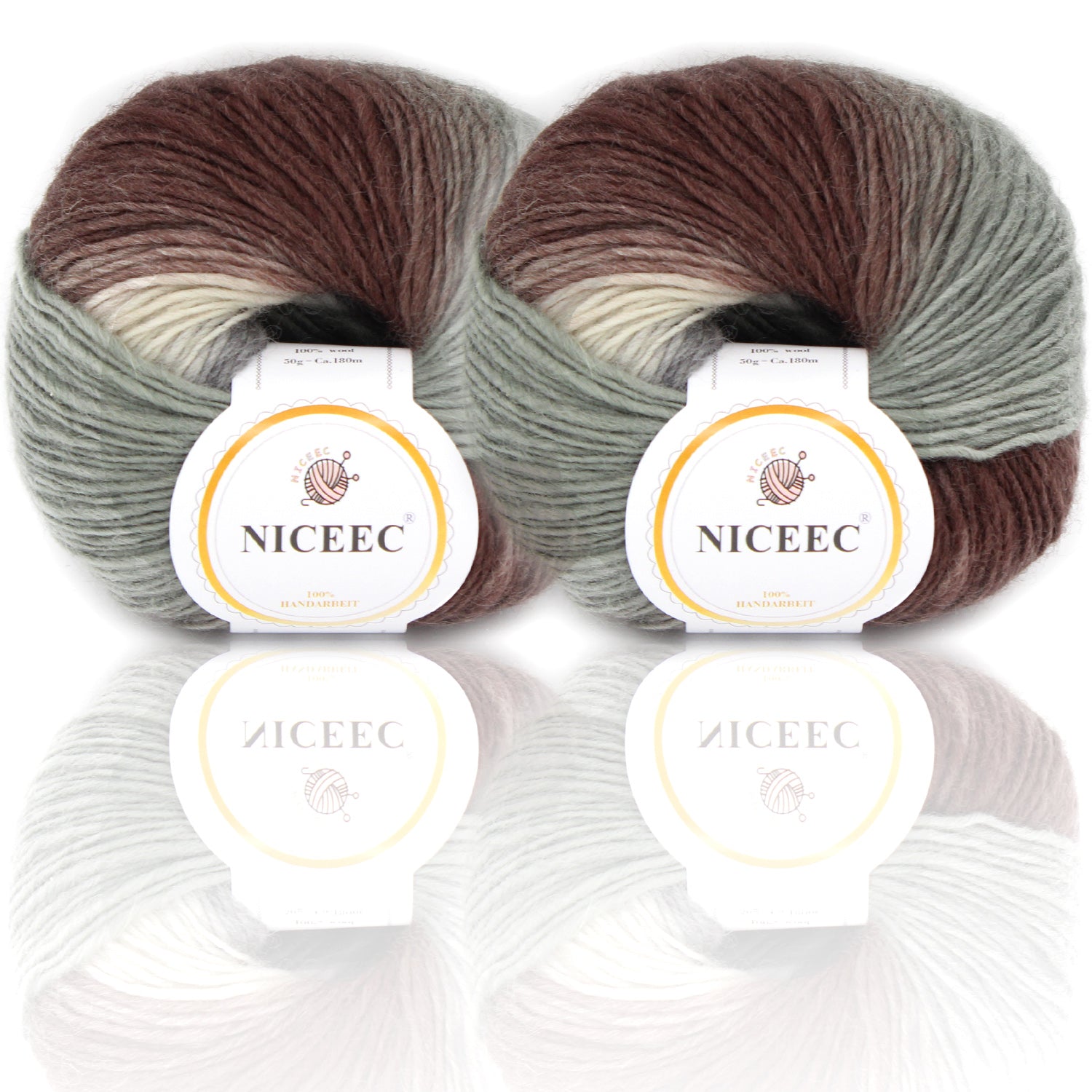Rainbow Soft Yarn 100% Wool Gradient Multi Color Yarn for Crocheting Knit