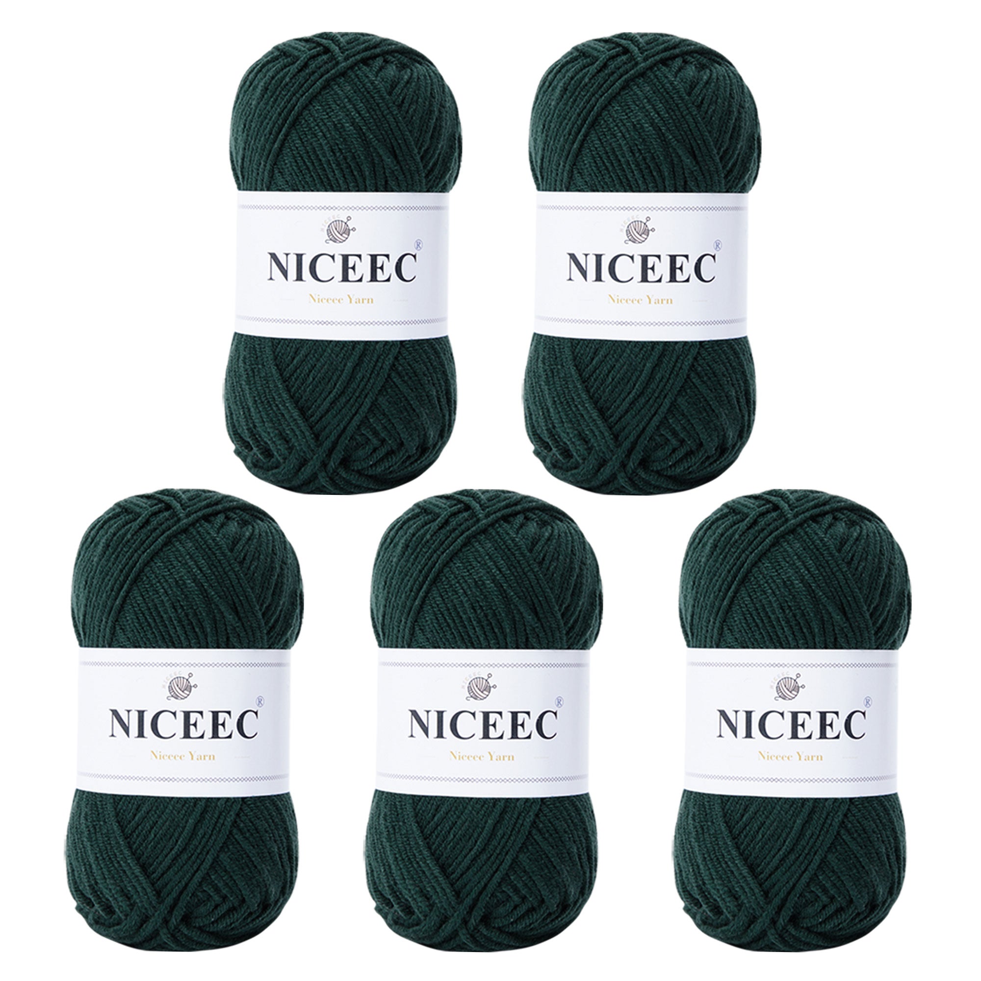 NICEEC 5 Skeins Cotton Blend Yarn Soft Yarn for Crocheting Baby Blanket Yarn for Knitting Easy Use 4 Ply Yarn Multicolored Yarn for DIY Craft