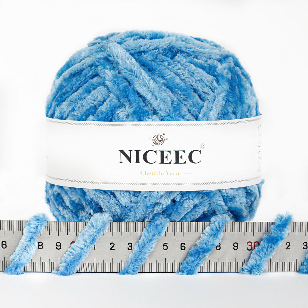 NICEEC 300g Soft Chenille Yarn Blanket Velvet Yarn for Knitting, Crochet, Weaving DIY Craft Total Length 150m (164yds)