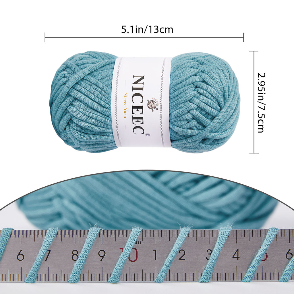 NICEEC 4 Skeins Soft Cotton-Nylon Blend Yarn for Crochet & Knitting - Easy-Use, Beginner Friendly, DIY Craft Yarn - Total Length 220yds (7.1oz)