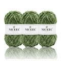 NICEEC 3 Skeins Soft Chenille Yarn Blanket Yarn for Knitting Fancy Yarn for Crochet Weaving DIY Craft