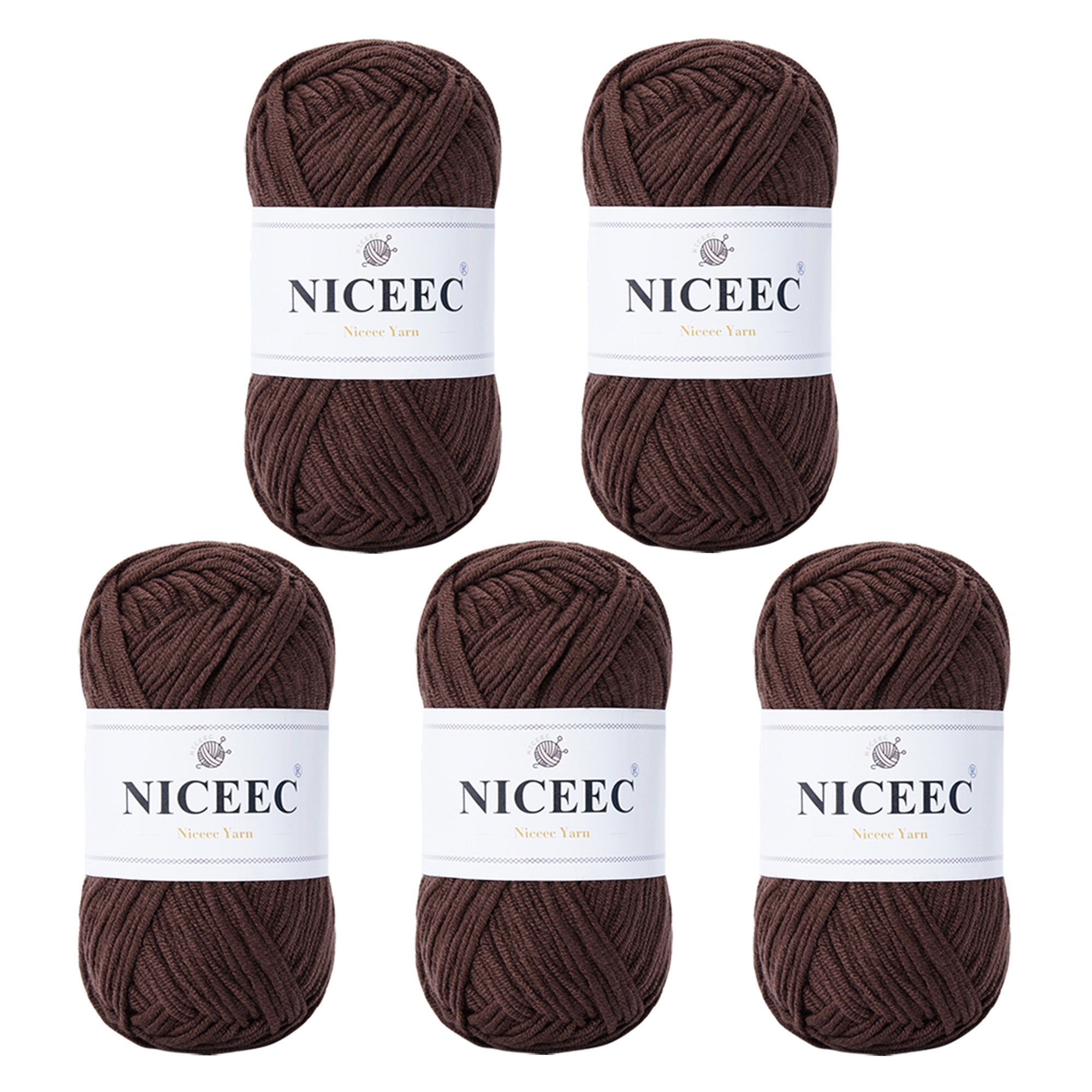 NICEEC 5 Skeins Cotton Blend Yarn Soft Yarn for Crocheting Baby Blanket Yarn for Knitting Easy Use 4 Ply Yarn Multicolored Yarn for DIY Craft